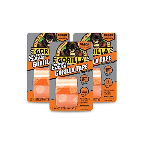 Gorilla Crystal Clear Repair Duct Tape, 1.88" x 5 yd, Clear, (Pack of 3) - 第 1/1 張圖片