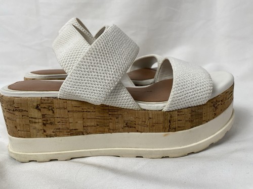 Gianni Bini Briarre Damen-Plateausandalen Keilabsatz weiß Kork Größe 6M - Bild 5 von 10
