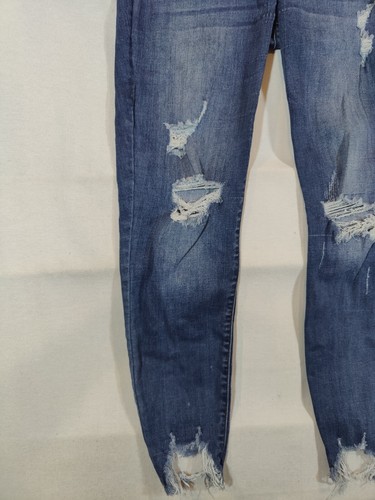 Judy Blue Jeans Damen 11/30 Cropped Fit Skinny Distressed Raw Hem Stretch Blau - Bild 4 von 11