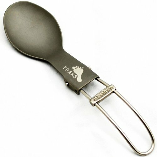Cuchara plegable de titanio TOAKS para acampar al aire libre senderismo utensilios de cocina - Imagen 2 de 5