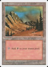 Mountain (C Dark Red) 4th Edition NM Basic Land MAGIC GATHERING CARD ABUGames
