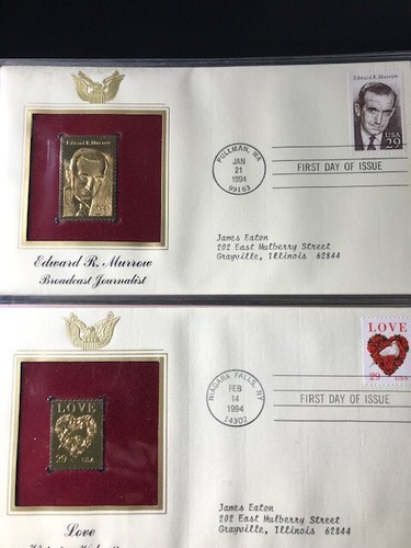 Gold Replicas Of the 1992 United States Stamps 22k Gold 1st Day Issue (50) - Picture 18 of 24