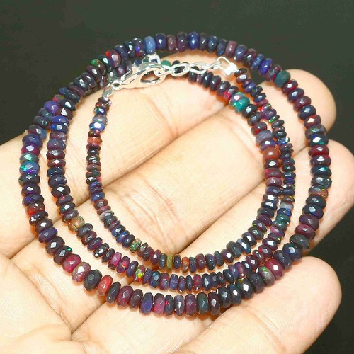 Ethiopian opal Necklace precious Gemstone opal Beaded Necklace Jewelry Gift 4721 - Picture 10 of 10