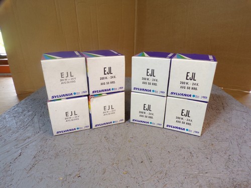 Lot of 8 Sylvania tungsten halogen projection lamps; EJL 200 w 24 v GTE Corp.