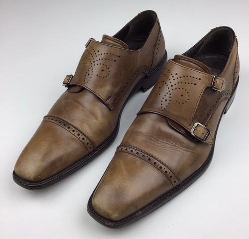 Zapatos Mezlan Webber ll Doble Correa Monje Hombre’s 9 M Marrón - Imagen 1 de 9