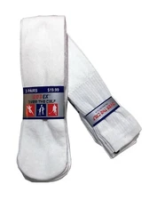 Men's Big & Tall Sports Tube Socks 3/6/12 Pack  "Over The Calf - 26" inches"