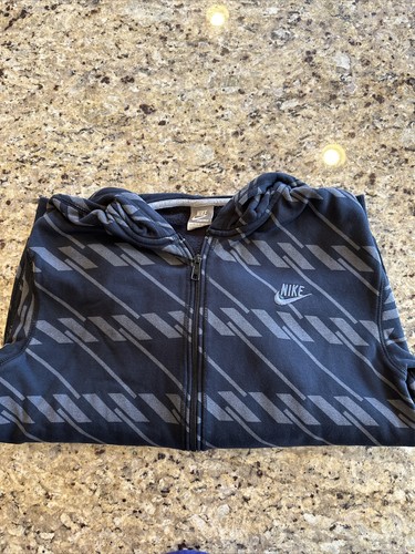 Nike Sportswear Full Zip Sweatshirt Hoodie Boys XL 16-18 Black Gray Long Sleeve! - Picture 17 of 18