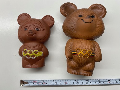 Vintage Mischa Rubber Toy, Olympic Games Moscow 1980 ~ Lot of 2 different~ - Picture 7 of 14