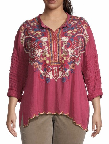 Johnny Was Embroidered Top Blouse Tunic Plus Size NWT 1X/XL - Picture 2 of 6
