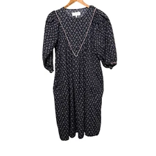 The Great Dress Floral Prairie Puff Sleeve Midi size Small Cottage Blue