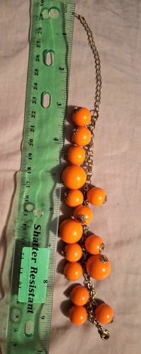 Pulsera naranja brillante con cuentas 9 pulgadas - Imagen 3 de 3