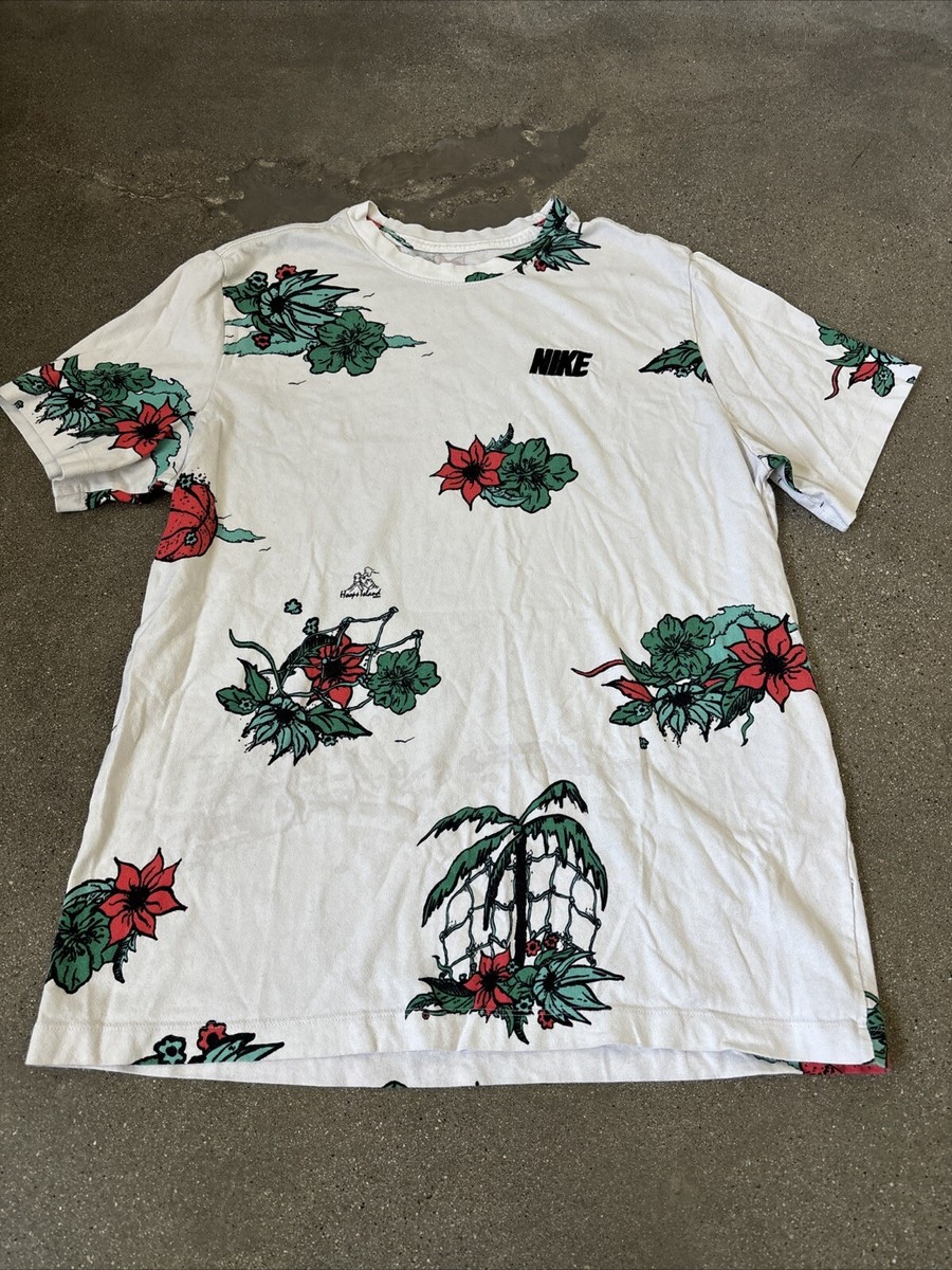 Nike Hoop Island Floral Print T-Shirt Basketball Men's L | eBay