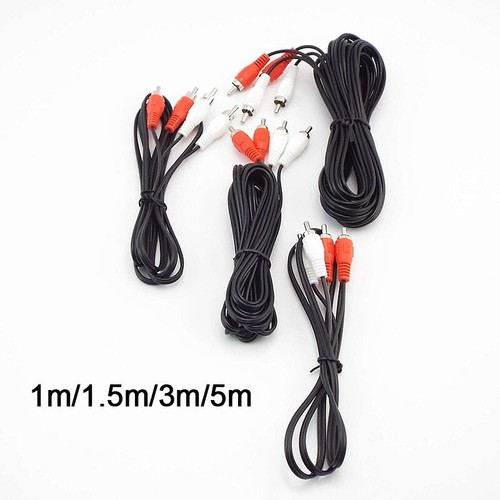 1m 3 5m Dual 2RCA 2 RCA Male to 2 RCA Male jack plug Cable Stereo Audio cord - Picture 7 of 8