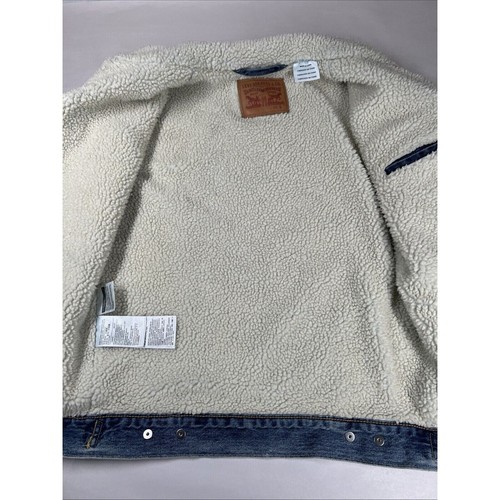 Giacca camionista Levi’s sherpa foderata denim lavaggio medio pesante uomo piccola - Foto 6 di 12
