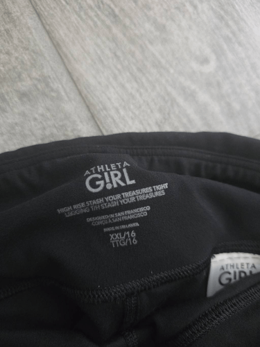 Girls Athleta High Rise Stash Your Treasure Tights Size 16 XXL Black - Picture 3 of 4