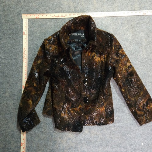 Outerwear By Lisa Snakeskin Like Design Coat Size M - Picture 5 of 7