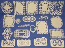 Frames Pocket Die Cuts Fancy French Treilage Fretwork Frames 20 pieces Handmade