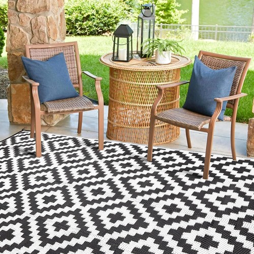 Waterproof Outdoor Rug for Balcony Patio Reversible Plastic Straw Utopia Home - 第 15/48 張圖片