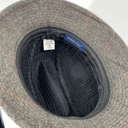 Pendleton Wolle Fedora Fischerhut Kappe - gräulich mit rot - hergestellt in den USA - Medium - Bild 5 von 5