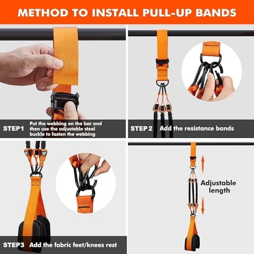 Adjustable Elastic Resistance Pull Up Assist Bands Anti-Snap Pull Up Workout AU - Picture 5 of 12