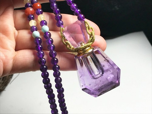 Ametrine Crystal Wishing Bottle essential oil bottle Pendant Healing K040201-K - Picture 2 of 7