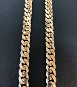 cuban 14k chain link miami solid mens yellow gold 75mm vip