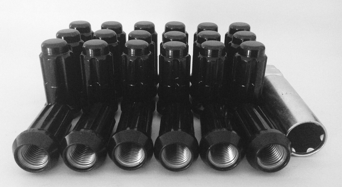 NEL5 ★ 14mmx1.5 Gorilla Black Spline Lug Nut Kit for Aftermarket
