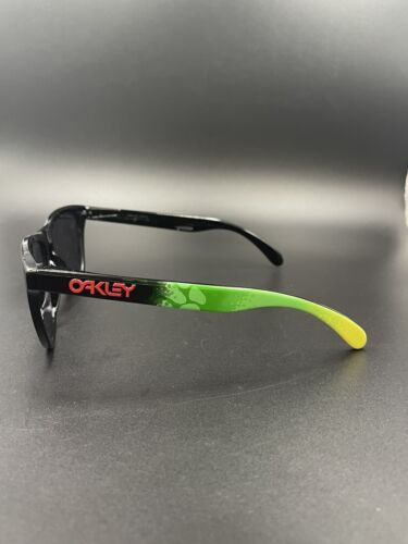 Oakley Jupiter Camo Frogskin Polished Black w/ Black Iridium Lenses New - Picture 3 of 8
