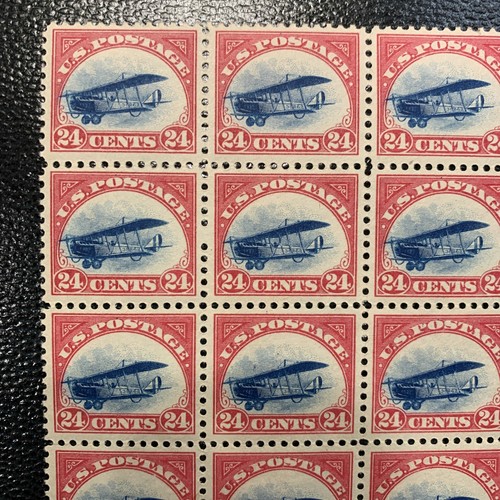 US C3 1918 24c Curtiss Jenny Vignette Shift Block of 40 SE Mint NH *RARE* - Picture 3 of 12