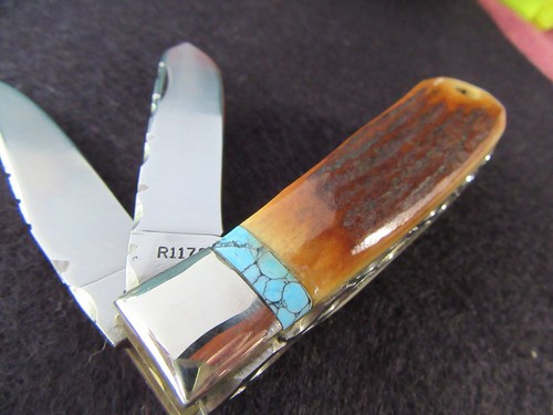 Remington USA 1991 Custom Mini Trapper by Don Seals. Massive Stag. Filework. - Picture 10 of 13