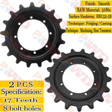 2pcs 8 Hole 17 Teeth Drive Sprocket for Case TV380 420CT/ New Holland C178 LT185