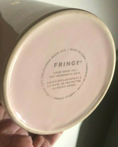 NEW Pink FRINGE STUDIO Rainbow SMILE SPARKLE SHINE Ceramic MUG Cottage Chic - Picture 6 of 8
