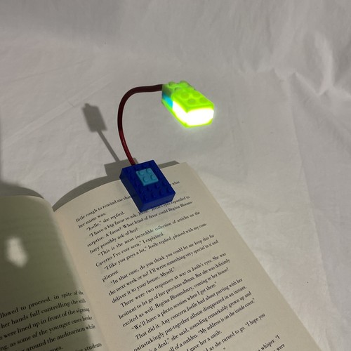 Building Brick Book Light 9" battery push button clip on red blue green block - Picture 8 of 10
