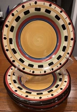 Philippe Richard Hand Painted Timberland 4 Salad Plates 8.5” Chips On Back Pic 7