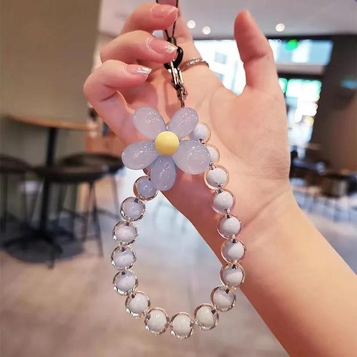 Colored Bead Petal Lanyard – Anti-lost Phone Wrist Strap & Keychain, Cute & Styl - Picture 15 of 27