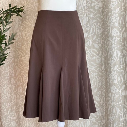 Vintage 2000s INC International Concepts Brown Midi Skirt Workwear Minimalist 2 - Picture 3 of 8