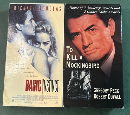 Set 2 VHS Basic Instinct & To Kill a Mockingbird Vintage - Picture 1 of 12