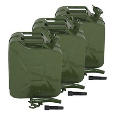 3X 20L Army Backup Jerry Can Gasoline Emergency Backup Can Metal Tank 5 Gal 