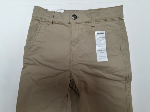 Sonoma Jungen Shorts vorne flach hellbraun verstellbarer Bund Größe 7 neu Baumwolle - Bild 2 von 9