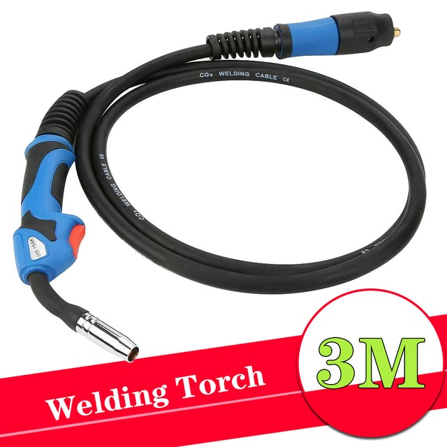 MB15 3M MIG TORCH GUN EURO FITTING GAS GASLESS LANCE BINZEL STYLE 3 METRE