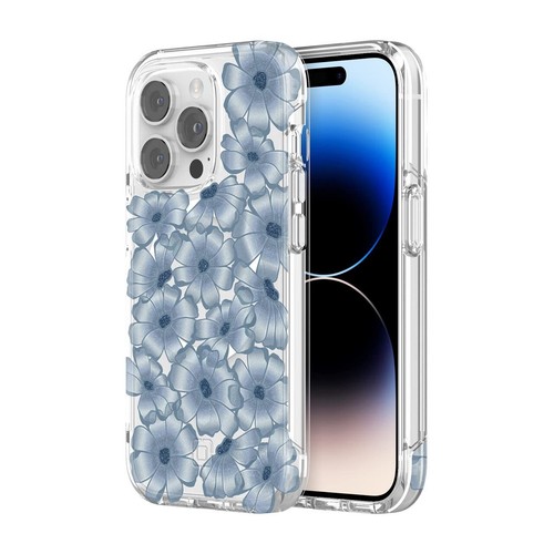 Incipio Forme iPhone 14 Pro 6.1" Magsafe Case Blue Floral Agate Glitter Cover - Picture 2 of 8