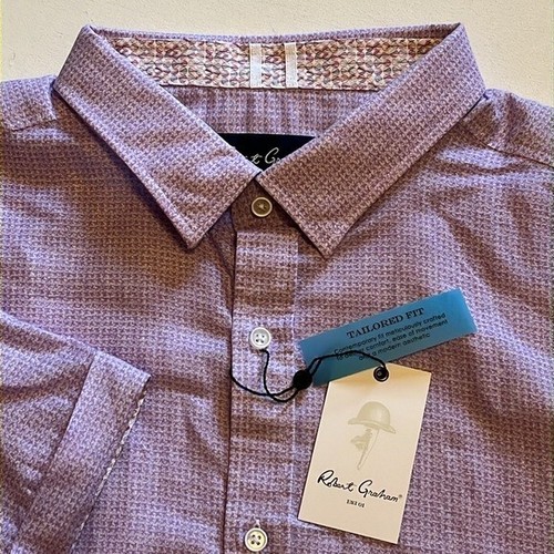 4XL Robert Graham Linen Cotton Sloan Mens Short Sleeve Button Shirt NWT $178 - Picture 2 of 12