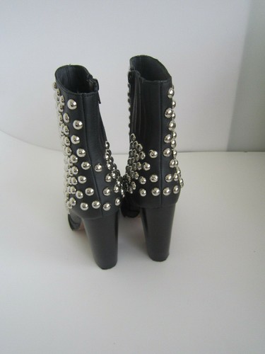 Jeffrey Campbell Womens Black Leather Silver Studded Bootie Sz 6  $300 - Foto 7 di 12