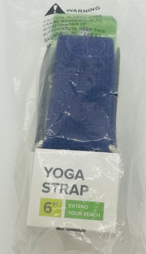 YOGA STRAP 6ft Blue/Purple Cotton Expand your range! Gaiam NEW! Machine Washable - Picture 2 of 5