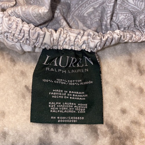 Ralph Lauren King Sheet Set Coral Beach Paisley 4pc Cottage Gray Blue Floral - Picture 3 of 5