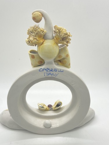 VINTAGE ITALIAN W. CABRELLI CERAMIC CLOWN FRAME SPAGHETTINI HAIR - Picture 6 of 12