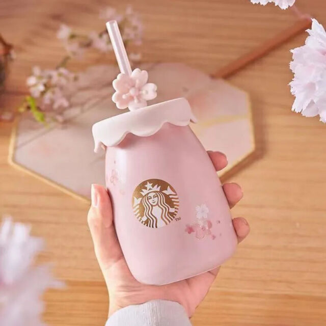 Starbucks 2023 Sakura Ceramic Straw Mug Spring Cherry Blossoms Mug New Starbucks 2023 Sakura Ceramic Straw Mug Spring Cherry Blossoms Mug New