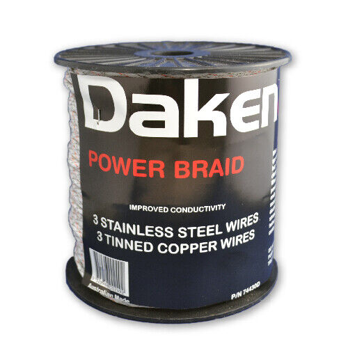 DAKEN 500M Electric Fence Power Braid Rope Poly wire - Steel and copper wires - - Picture 1 of 3