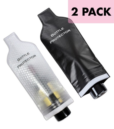 Reusable Wine Bottle Protector for Travel (2 pack) Wine Bag Sleeve Carrier Skin - Picture 1 of 22