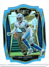 2020 Panini Select Jeff Okudah Premier Level Light Blue Die Cut Rookie Rc #186